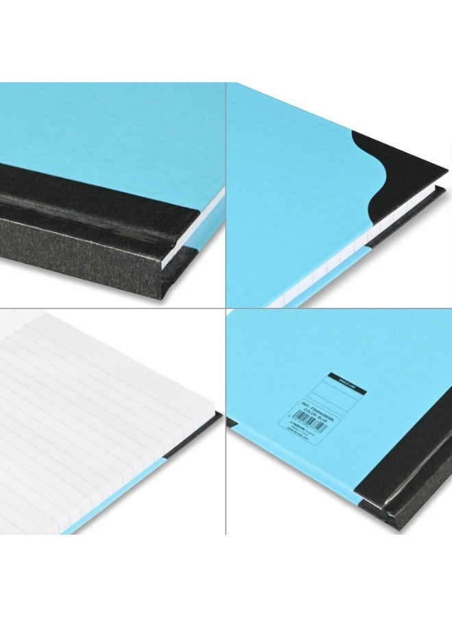 FIS® Hard Cover Notebook, A5 Size(148x210mm), 96 Sheets, Single Line Ruling with Black Spine and Corners, Packet of 5 Pieces, Neon Blue Color-FSNBA596NBL - Image 3